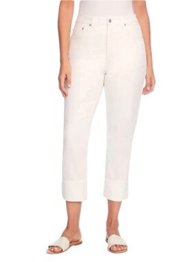 EUC Frye White Straight Leg Jeans Size 14/32 High Rise Stretch Denim